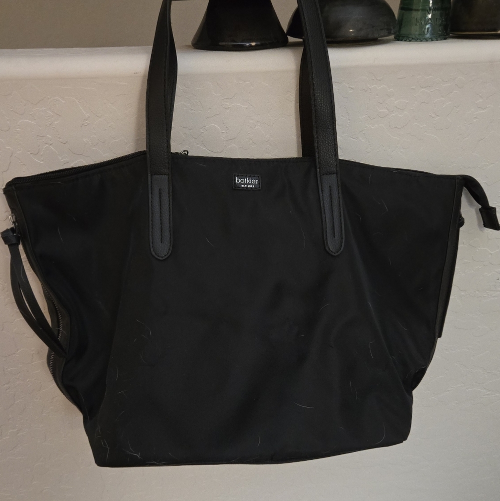 Botkier New York Black Large Tote Nylon Zipper Shoulder Bag
